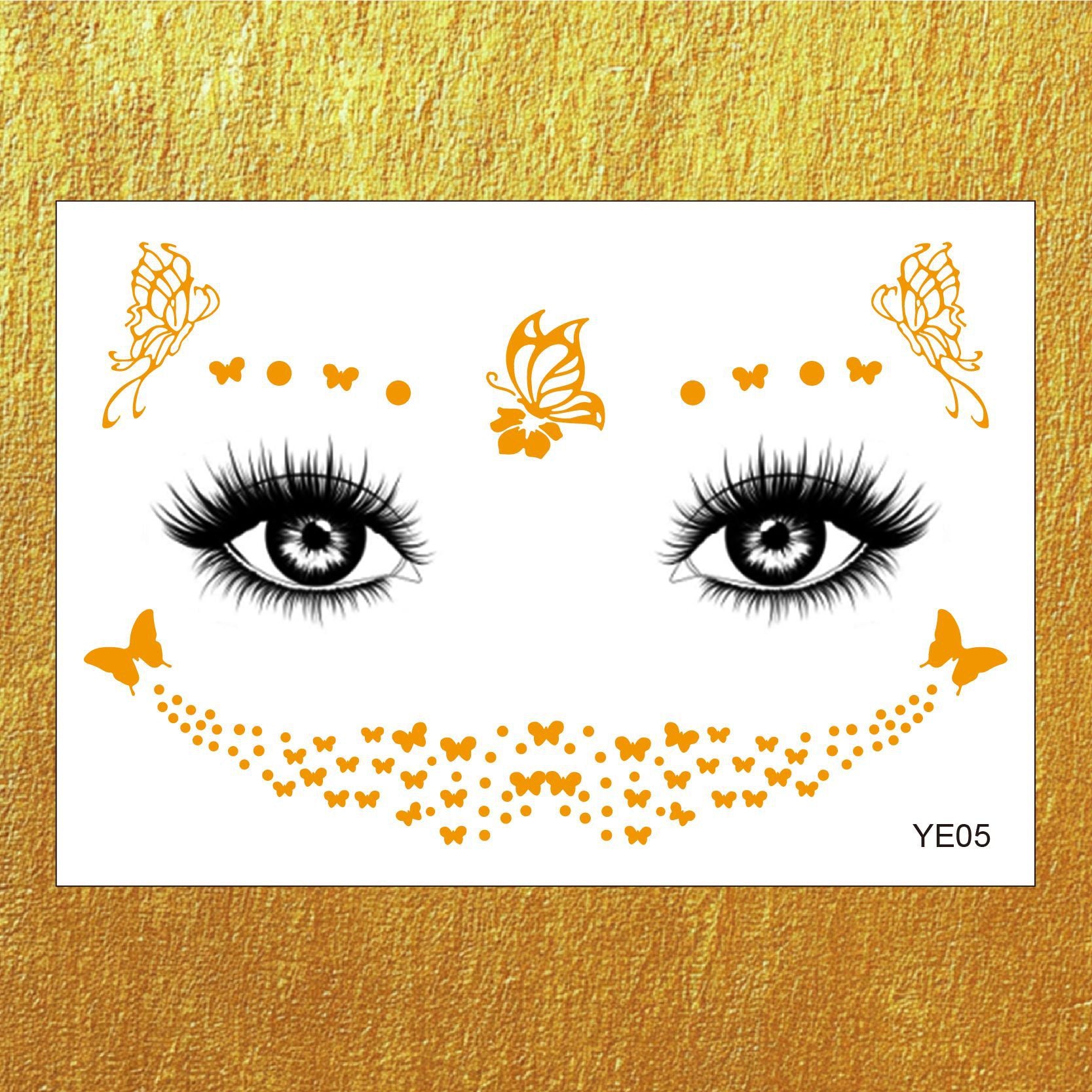 Gold Boho Face & Eye Makeup Stickers
