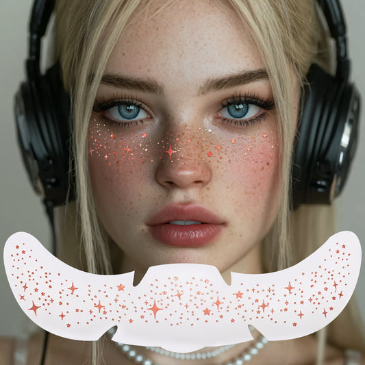 Pink&Gold Heart Faux Freckle Face Makeup Stickers