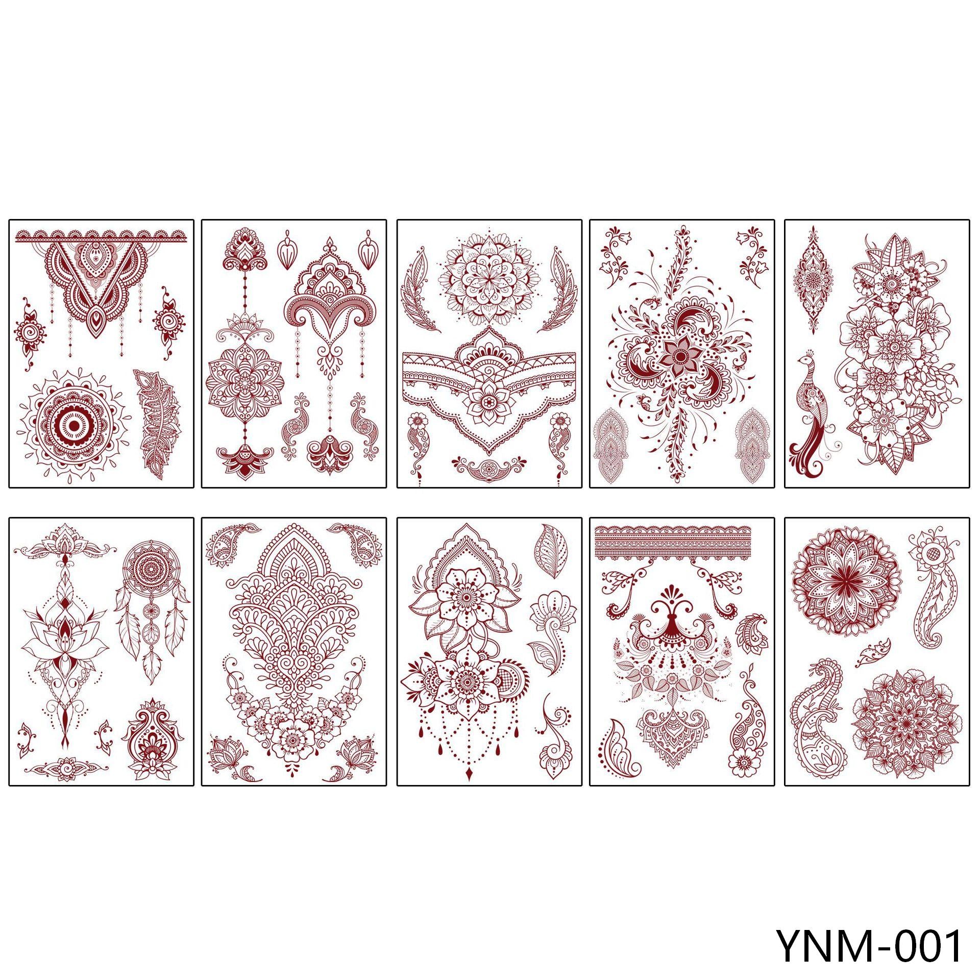 Henna Style Temporary Body Tattoo Stickers