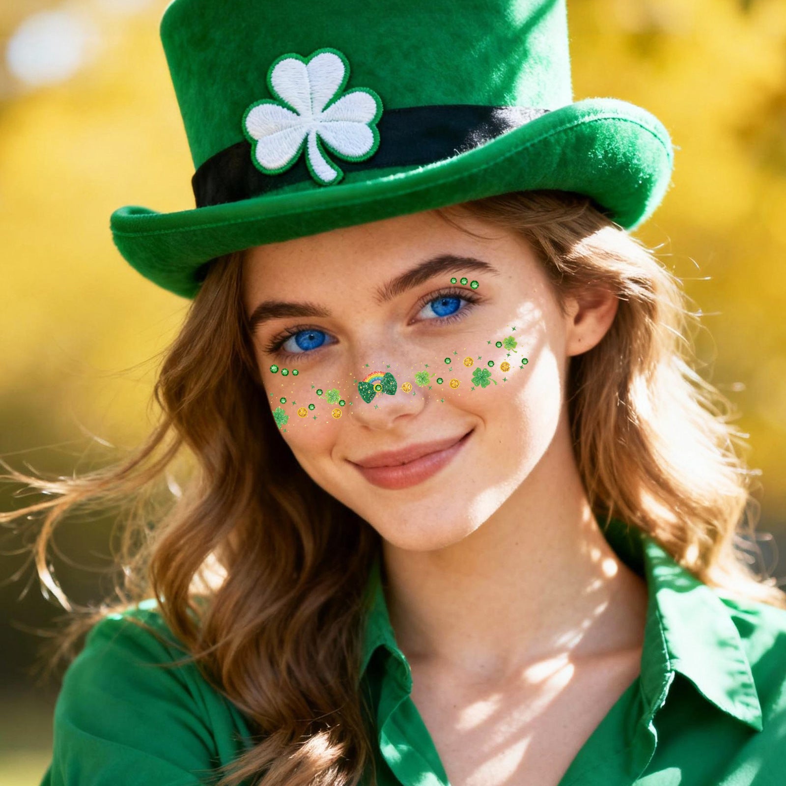 St. Patrick's Day Shamrock Face Makeup Stickers