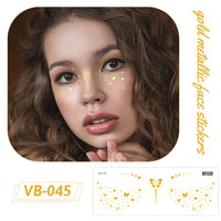 Gold Metallic Face Makeup Stickers