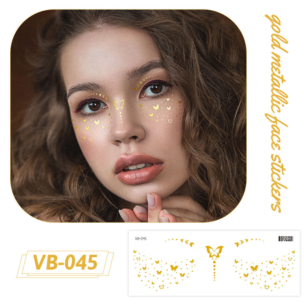 Gold Metallic Face Makeup Stickers