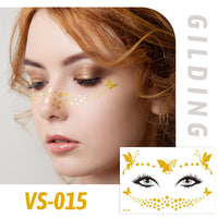 Gold Metallic Star Face&Eye Makeup Stickers