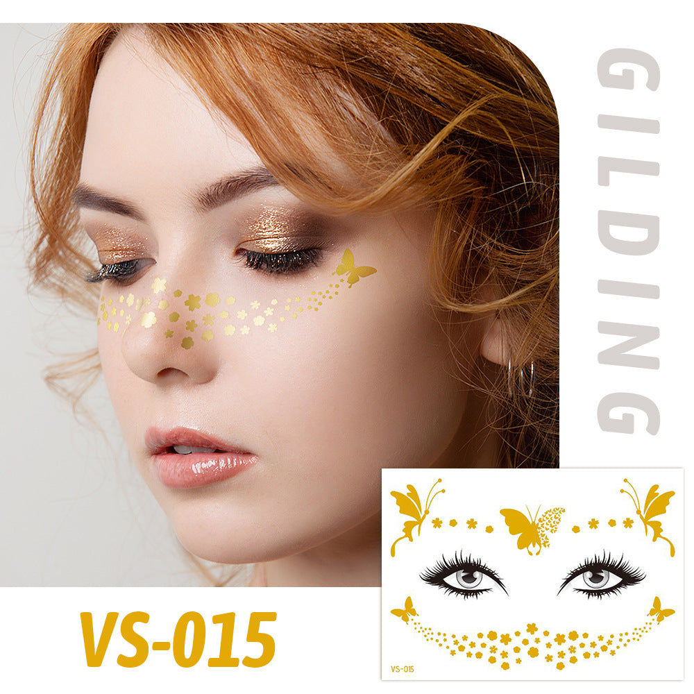Gold Metallic Star Face&Eye Makeup Stickers