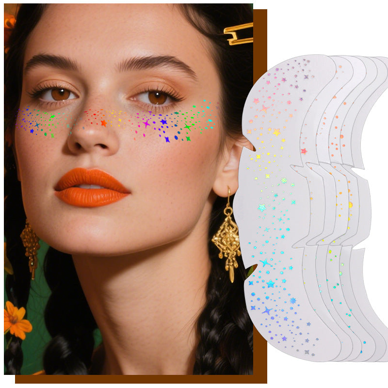 Colorful Sparkle Faux Freckle Face Makeup Stickers