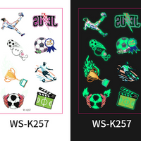 Glow-in-the-Dark Football Fan Temporary Tattoo Stickers