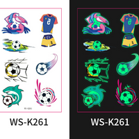 Glow-in-the-Dark Football Fan Temporary Tattoo Stickers