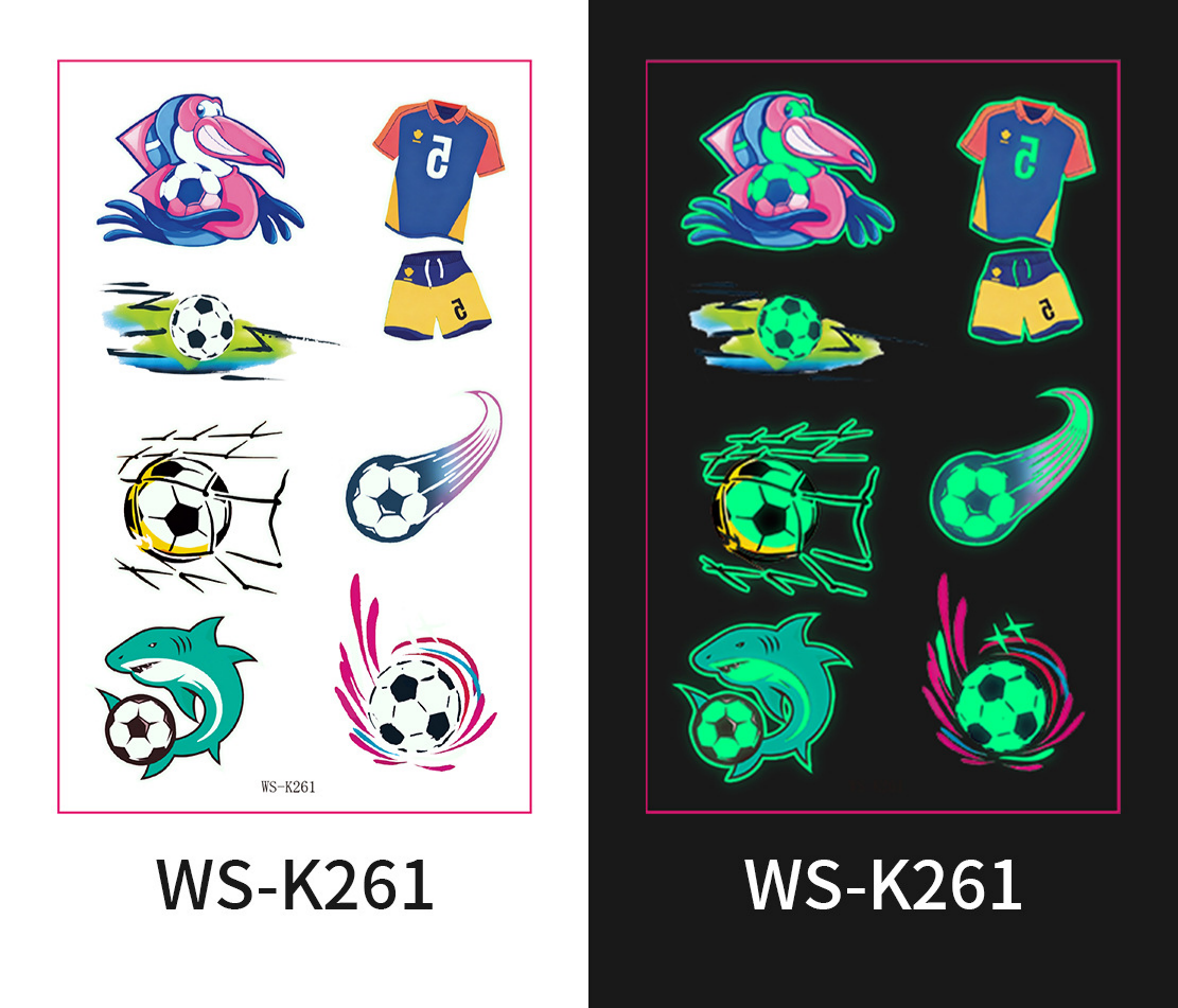 Glow-in-the-Dark Football Fan Temporary Tattoo Stickers