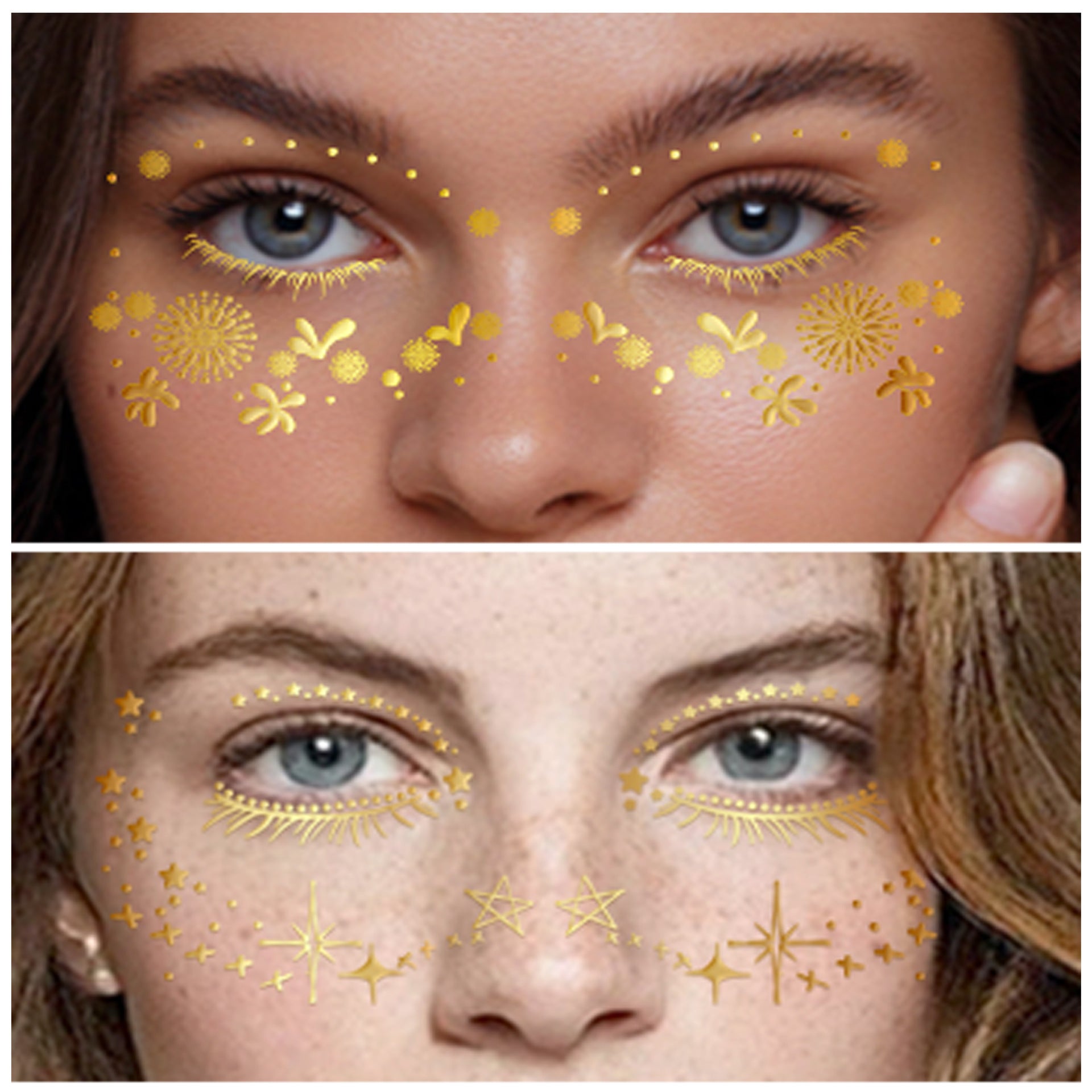 Gold Butterfly Eye Chain Makeup Stickers