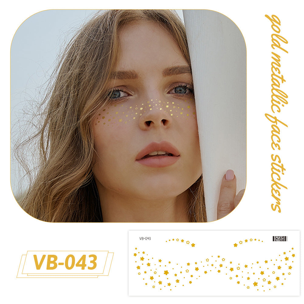 Gold Metallic Face Makeup Stickers