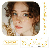 Gold Metallic Face Makeup Stickers