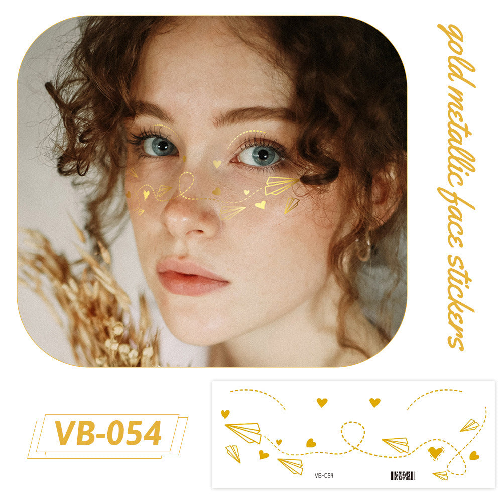 Gold Metallic Face Makeup Stickers