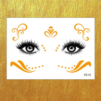 Gold Boho Face & Eye Makeup Stickers