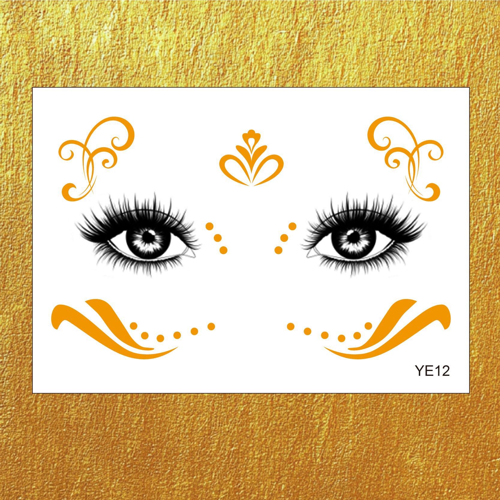 Gold Boho Face & Eye Makeup Stickers