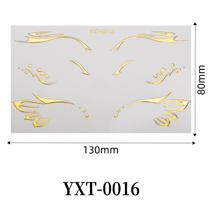 Gold Metallic Eyeliner Makeup Stickers