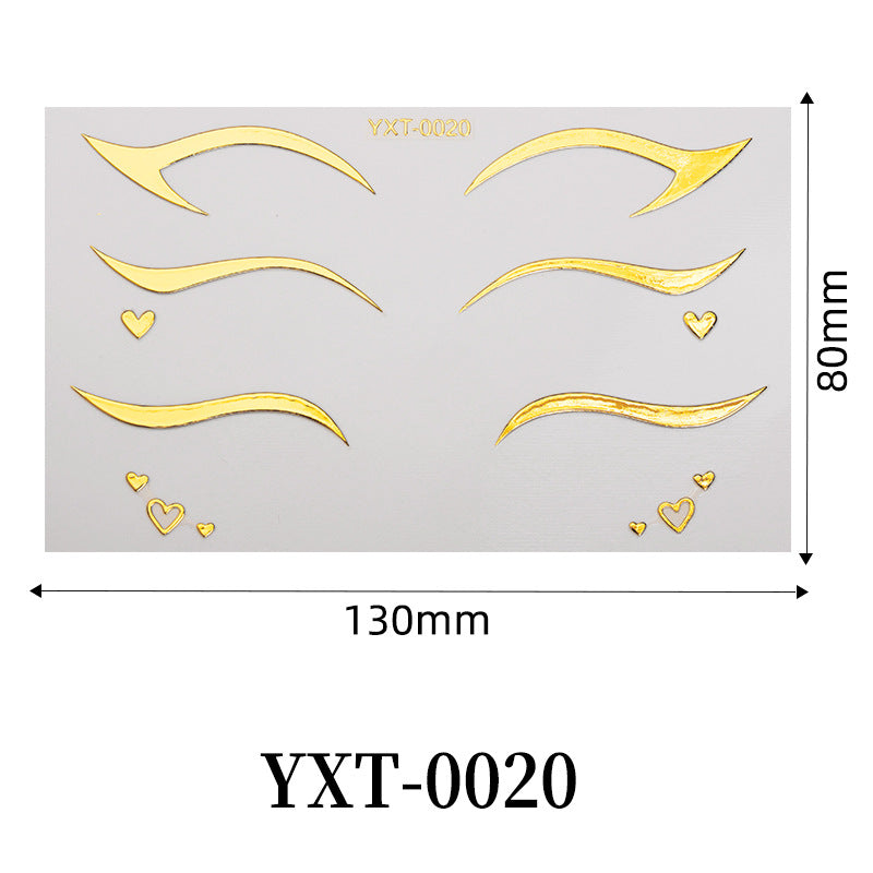 Gold Metallic Eyeliner Makeup Stickers