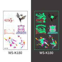 Glow-in-the-Dark Soccer Fan Temporary Tattoo Stickers