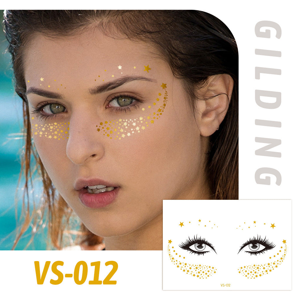 Gold Metallic Star Face&Eye Makeup Stickers