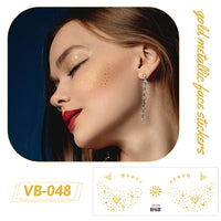 Gold Metallic Face Makeup Stickers
