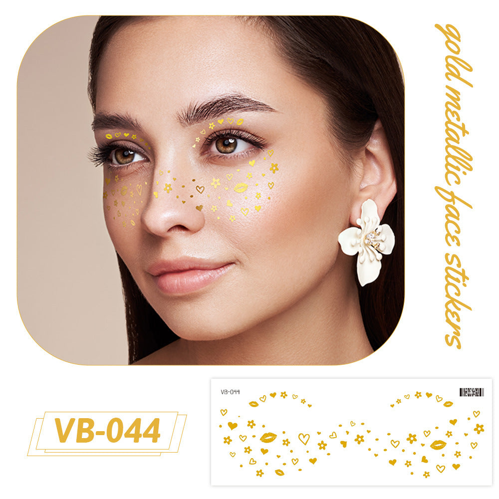 Gold Metallic Face Makeup Stickers