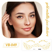 Gold Metallic Face Makeup Stickers