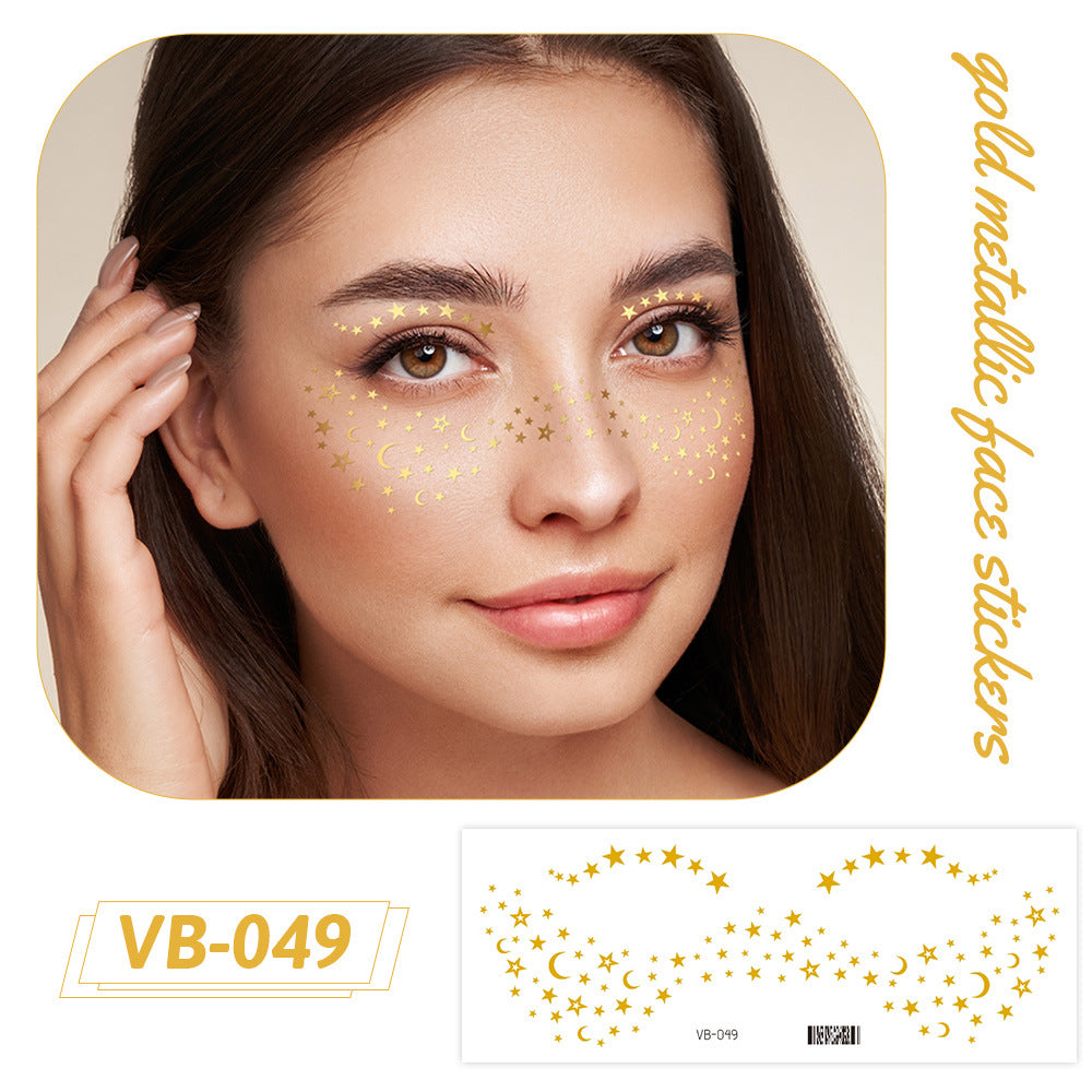 Gold Metallic Face Makeup Stickers