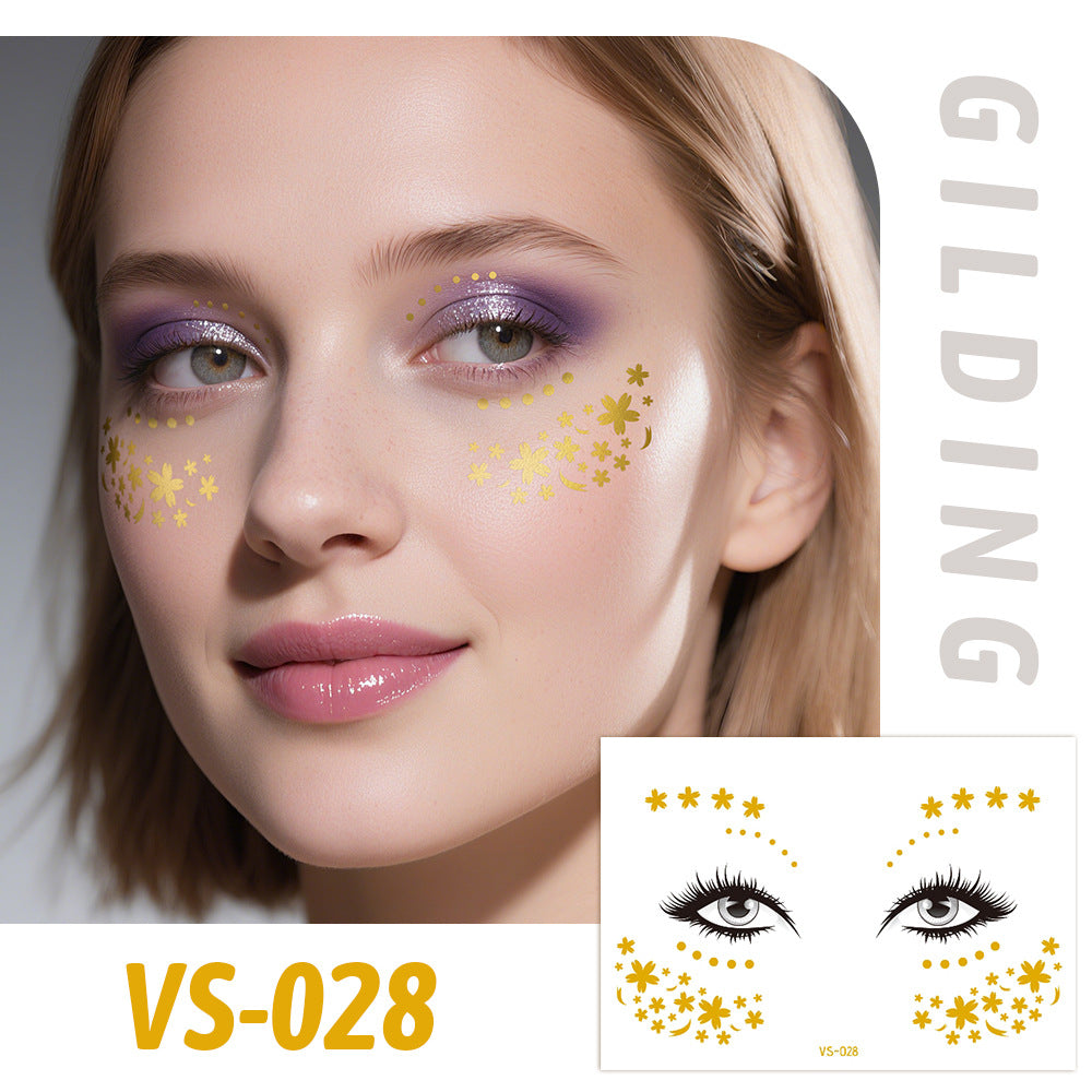 Gold Metallic Star Face&Eye Makeup Stickers