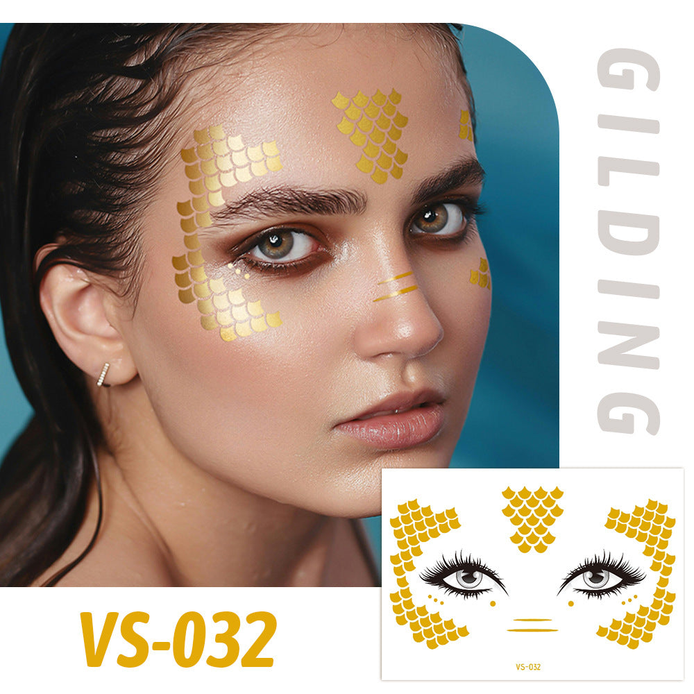 Gold Metallic Star Face&Eye Makeup Stickers