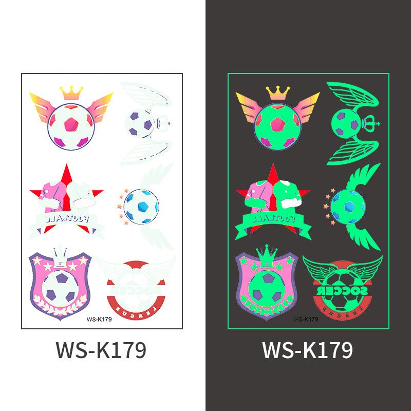 Glow-in-the-Dark Soccer Fan Temporary Tattoo Stickers