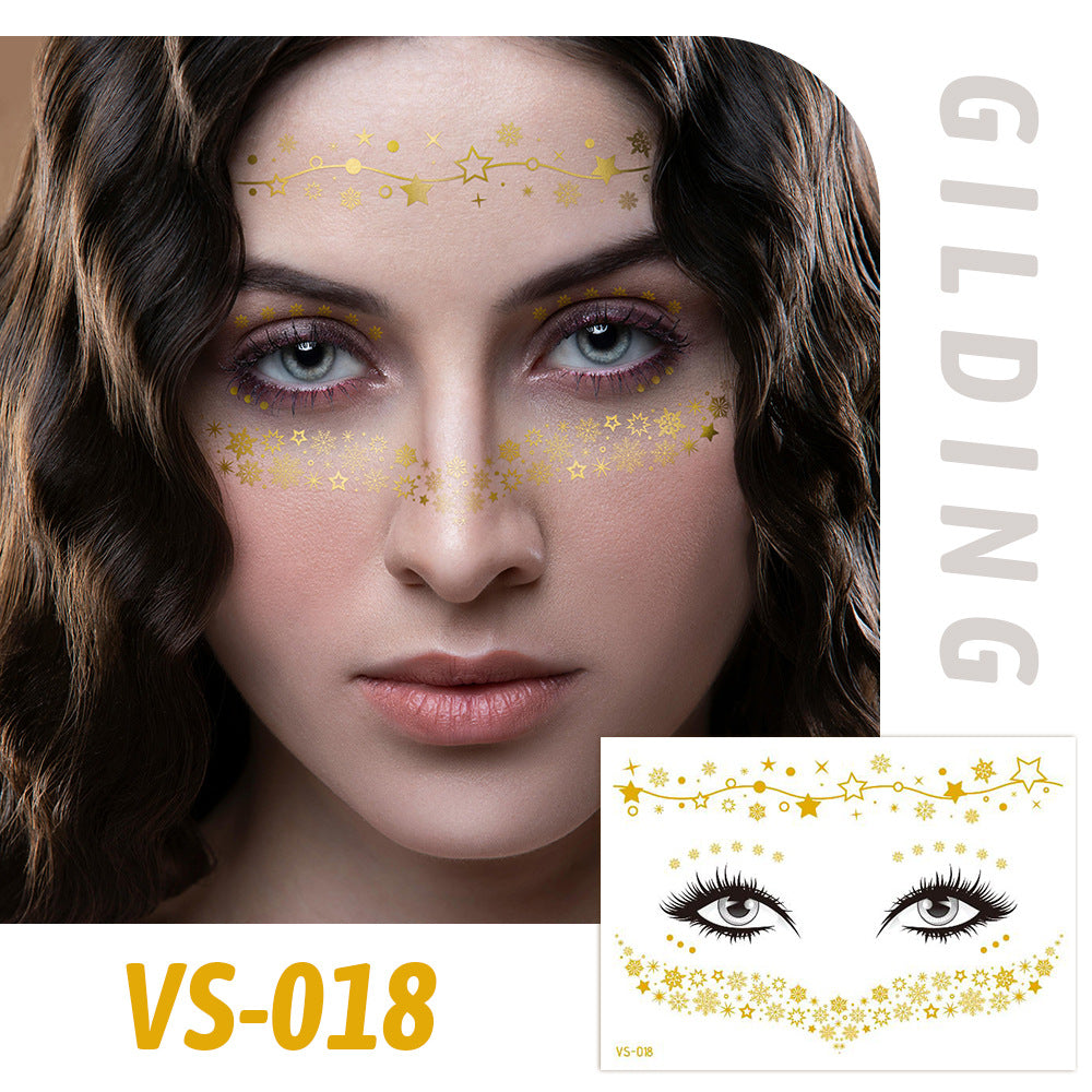 Gold Metallic Star Face&Eye Makeup Stickers