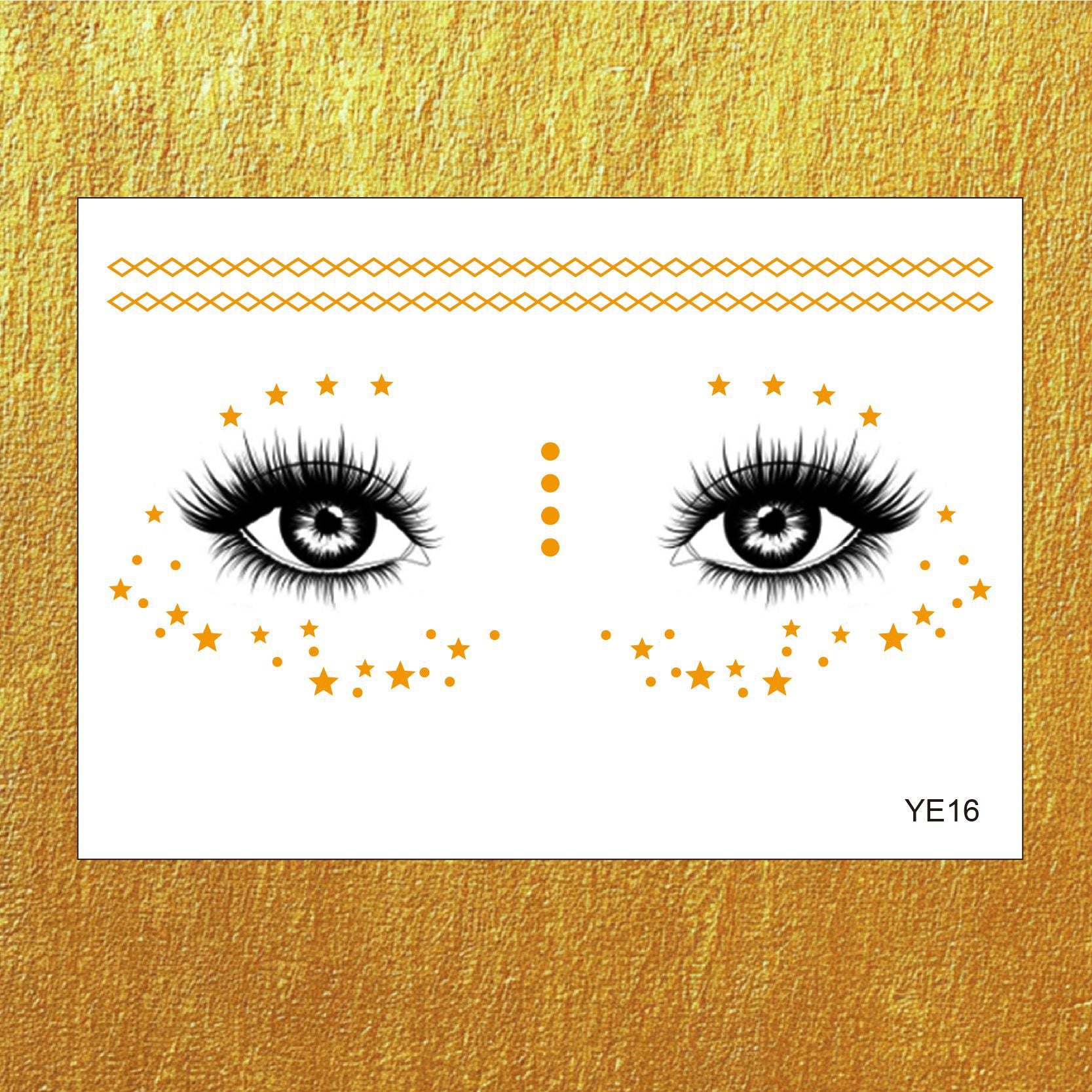 Gold Boho Face & Eye Makeup Stickers