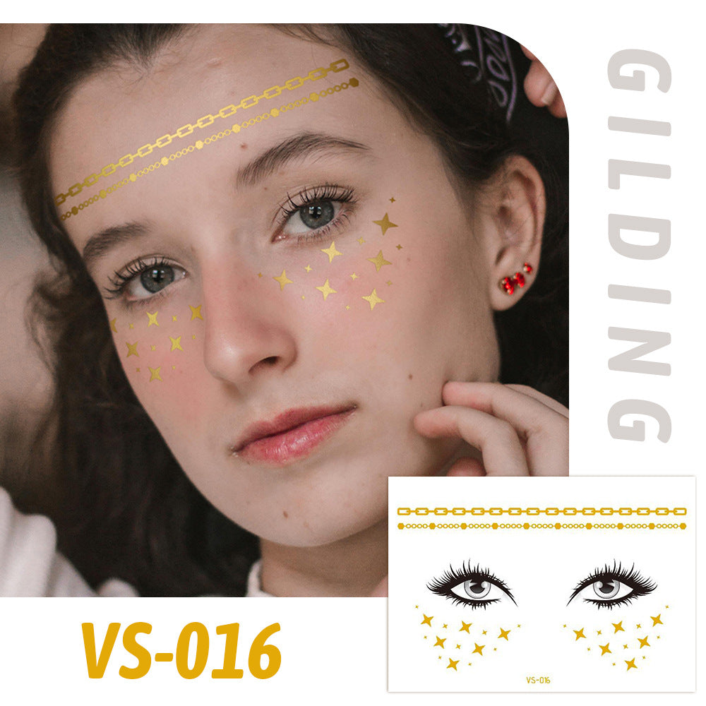 Gold Metallic Star Face&Eye Makeup Stickers