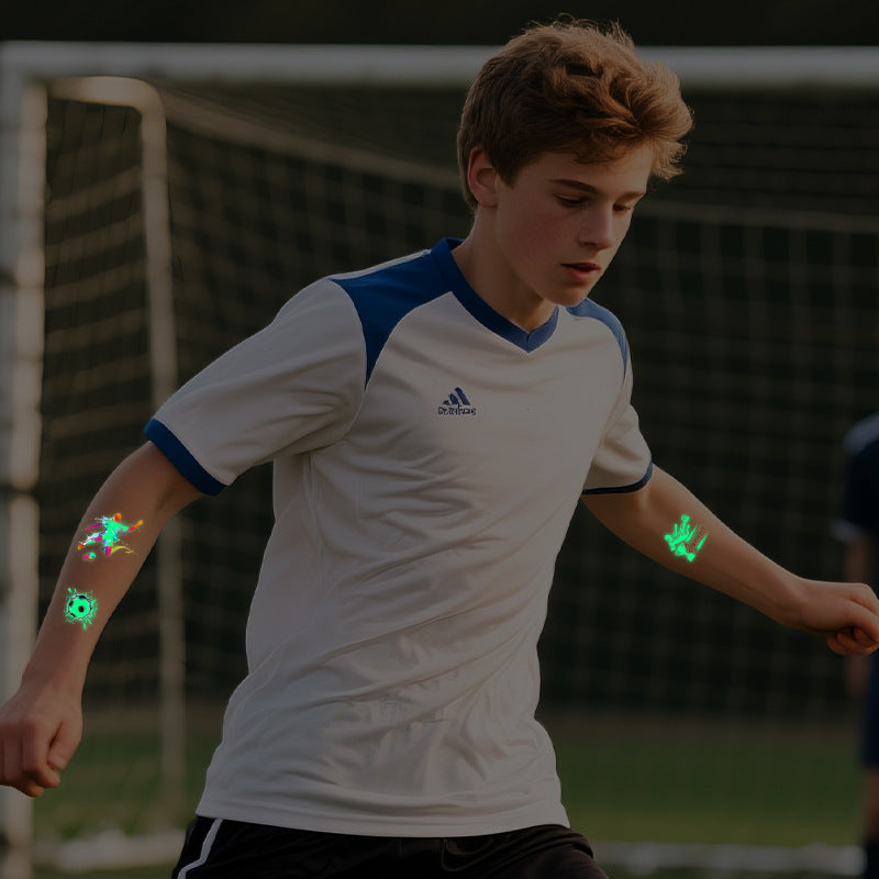 Glow-in-the-Dark Soccer Fan Temporary Tattoo Stickers