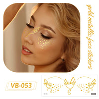 Gold Metallic Face Makeup Stickers