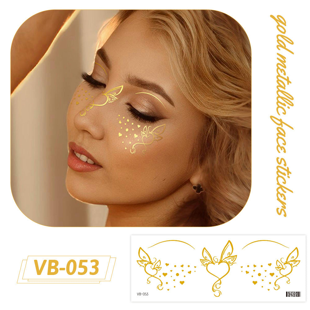 Gold Metallic Face Makeup Stickers