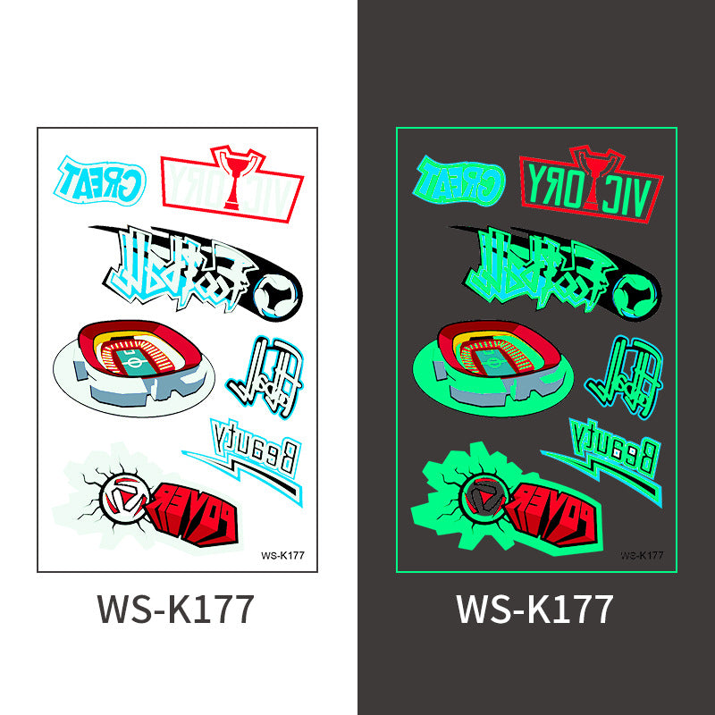 Glow-in-the-Dark Soccer Fan Temporary Tattoo Stickers