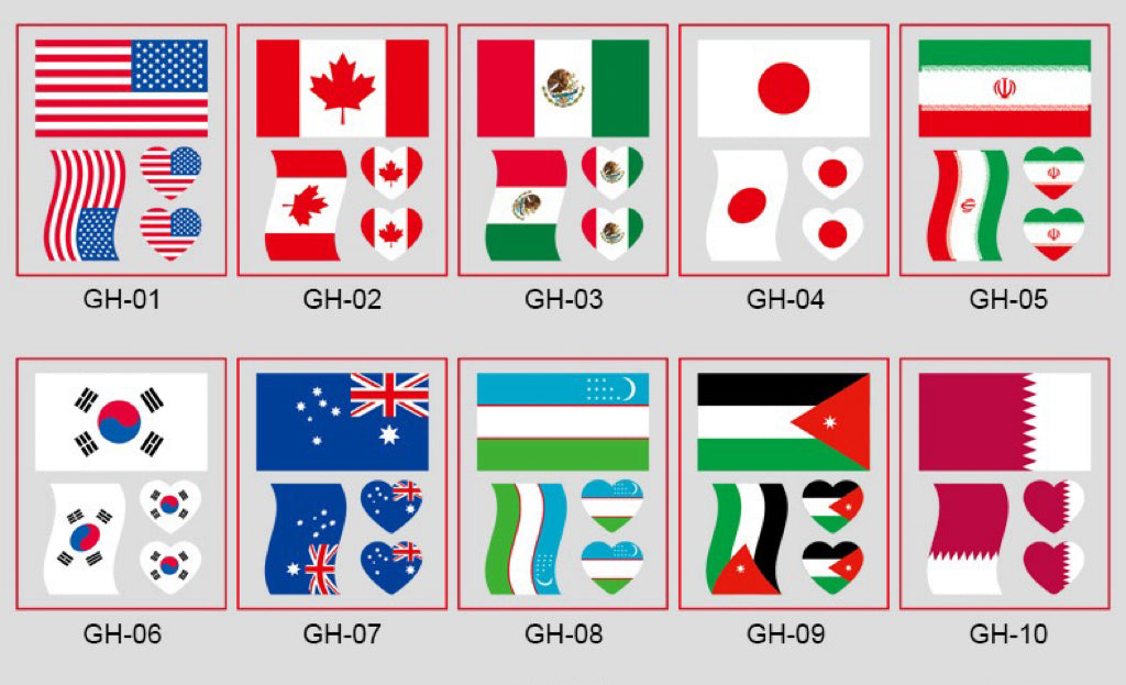 National Flag Face Makeup Stickers